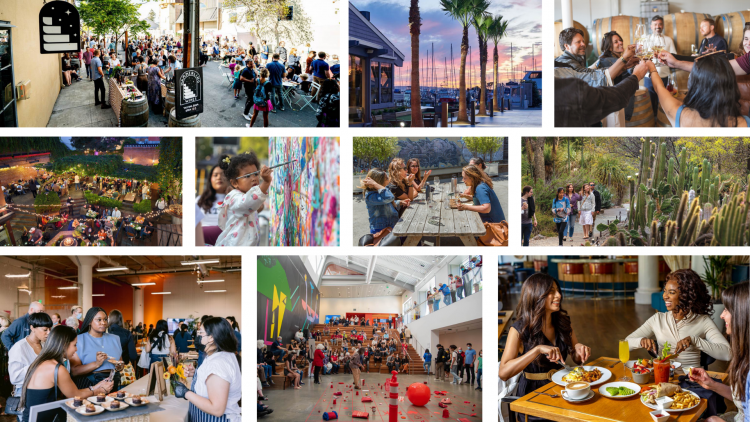 A collection of photos showing Berkeley's year-round events.