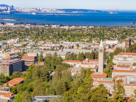 An aerial view of the UC Berkeley campus.