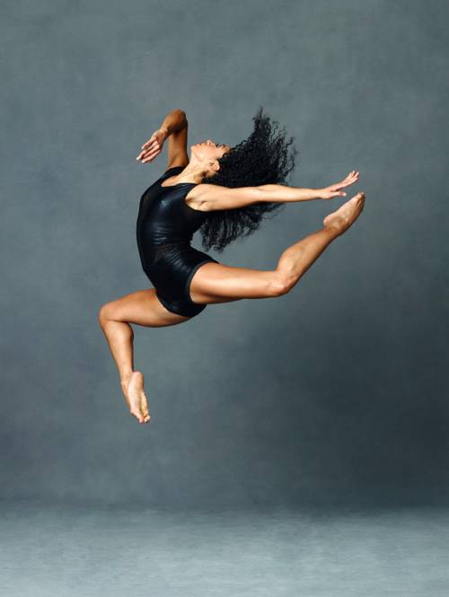 Dancer jumping in a studio