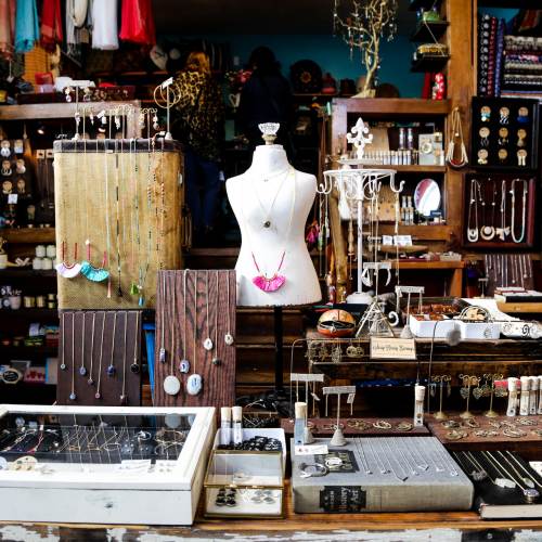 jewelry and other items for sale at Old Yak Bazaar a Berkeley boutique shop