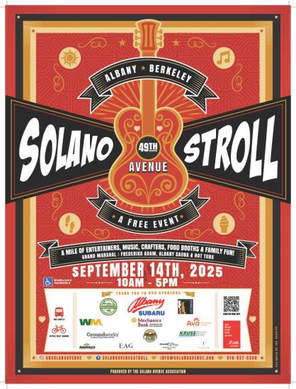 The Solano Avenue Stroll 2025 poster.