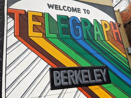 rainbow mural for Telegraph ave in Berkeley California